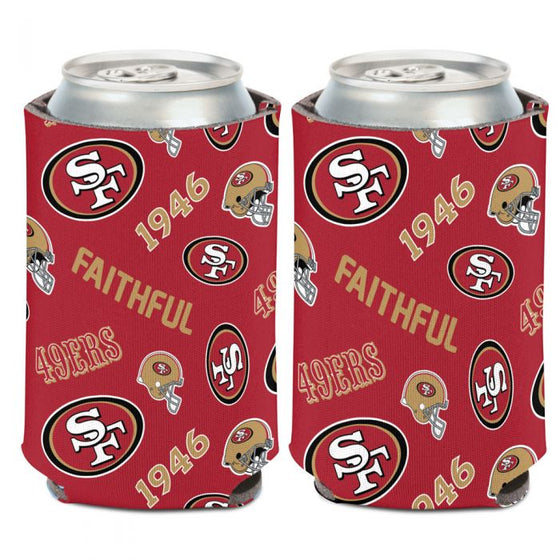 SAN FRANCISCO 49ERS SCATTERPRINT CAN COOLER 12 OZ.