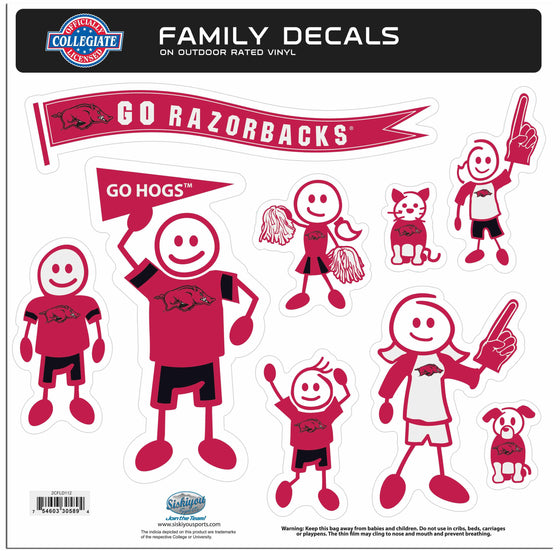 Arkansas Razorbacks Family Decal Set Large (SSKG) - 757 Sports Collectibles