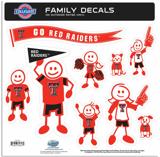 Texas Tech Raiders Family Decal Set Large (SSKG) - 757 Sports Collectibles