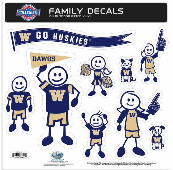 Washington Huskies Family Decal Set Large (SSKG) - 757 Sports Collectibles