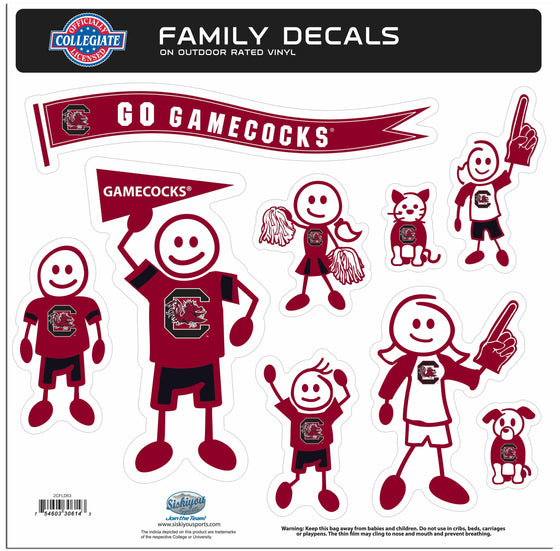 S. Carolina Gamecocks Family Decal Set Large (SSKG) - 757 Sports Collectibles