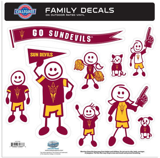 Arizona St. Sun Devils Family Decal Set Large (SSKG) - 757 Sports Collectibles