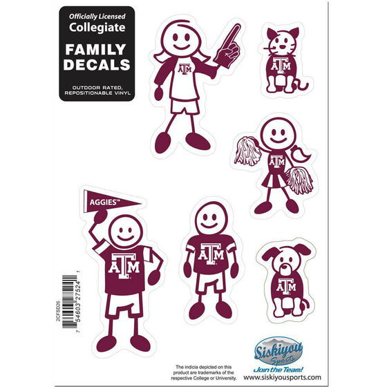 Texas A & M Aggies Family Decal Set Small (SSKG) - 757 Sports Collectibles