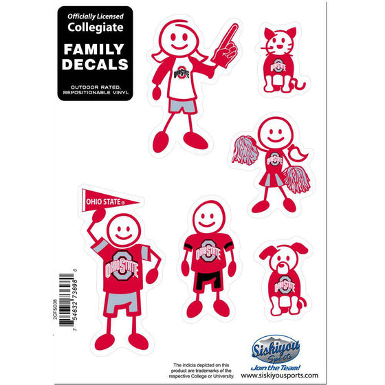 Ohio St. Buckeyes Family Decal Set Small (SSKG) - 757 Sports Collectibles