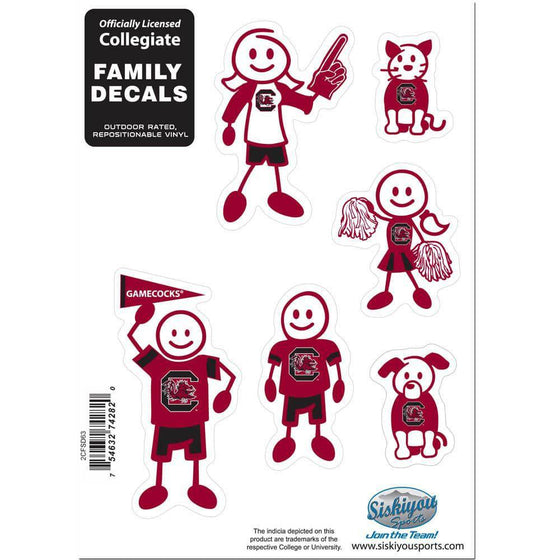 S. Carolina Gamecocks Family Decal Set Small (SSKG) - 757 Sports Collectibles