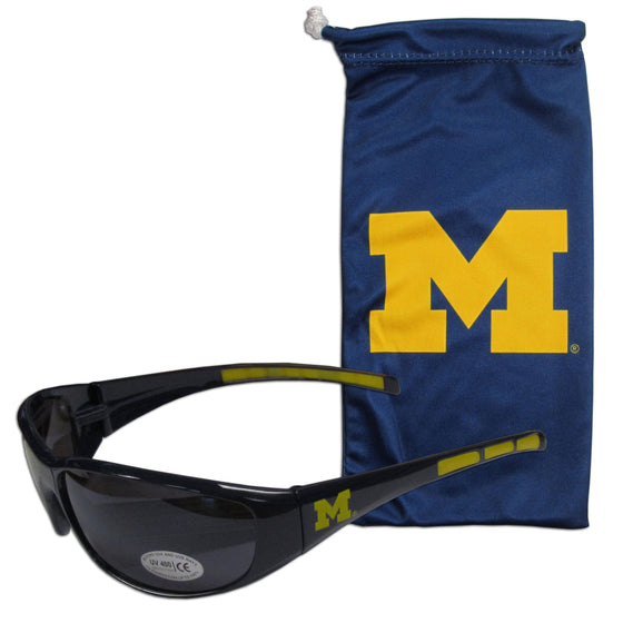 Michigan Wolverines Sunglass and Bag Set (SSKG) - 757 Sports Collectibles