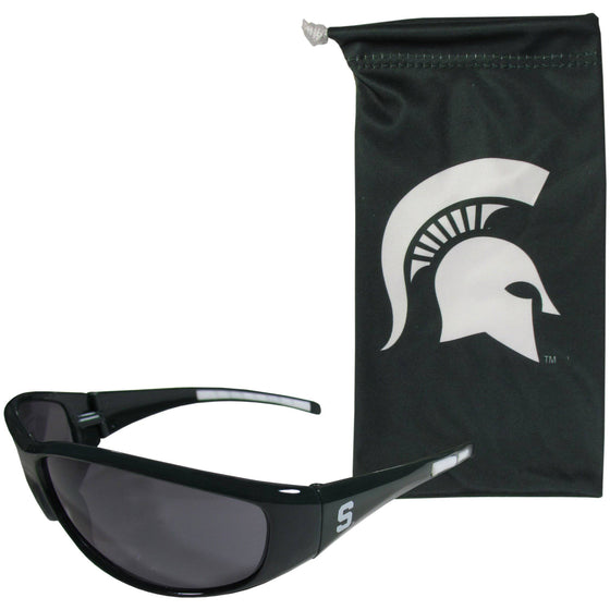 Michigan St. Spartans Sunglass and Bag Set (SSKG) - 757 Sports Collectibles