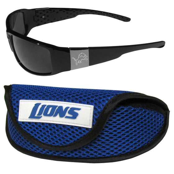 Detroit Lions Chrome Wrap Sunglasses and Sports Case (SSKG) - 757 Sports Collectibles