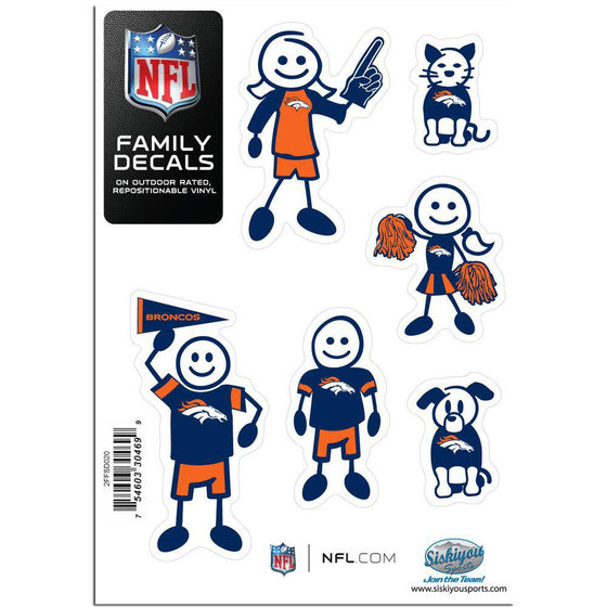 Denver Broncos Family Decal Set Small (SSKG) - 757 Sports Collectibles