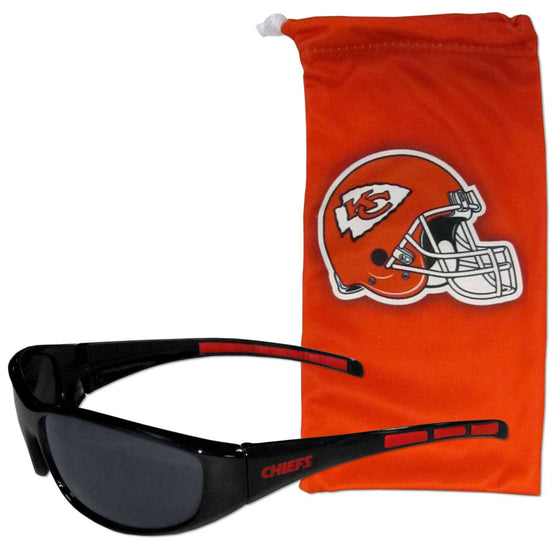 Kansas City Chiefs Sunglass and Bag Set (SSKG) - 757 Sports Collectibles