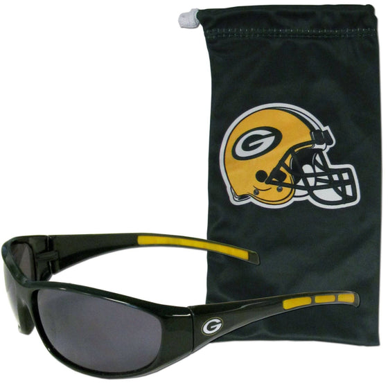 Green Bay Packers Sunglass and Bag Set (SSKG) - 757 Sports Collectibles