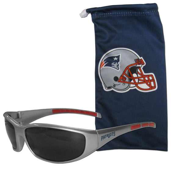 New England Patriots Sunglass and Bag Set (SSKG) - 757 Sports Collectibles