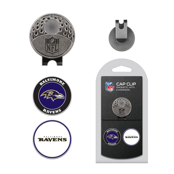 Baltimore Ravens Cap Clip With 2 Golf Ball Markers - 757 Sports Collectibles