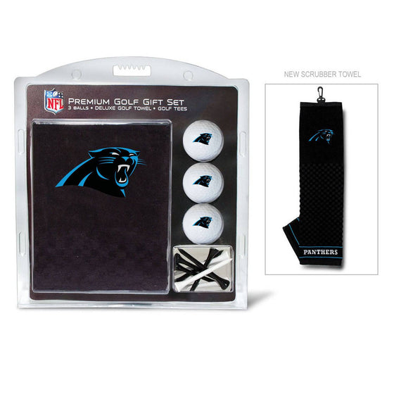 Carolina Panthers Embroidered Golf Towel, 3 Golf Ball, And Golf Tee Set - 757 Sports Collectibles