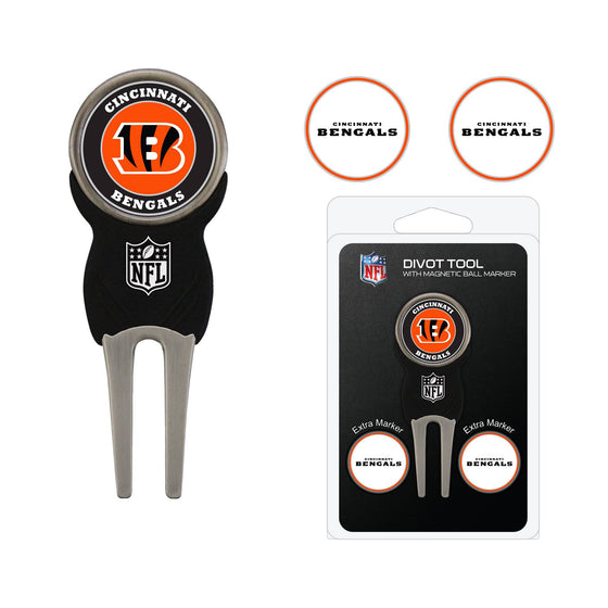 Cincinnati Bengals Divot Tool Pack With 3 Golf Ball Markers - 757 Sports Collectibles