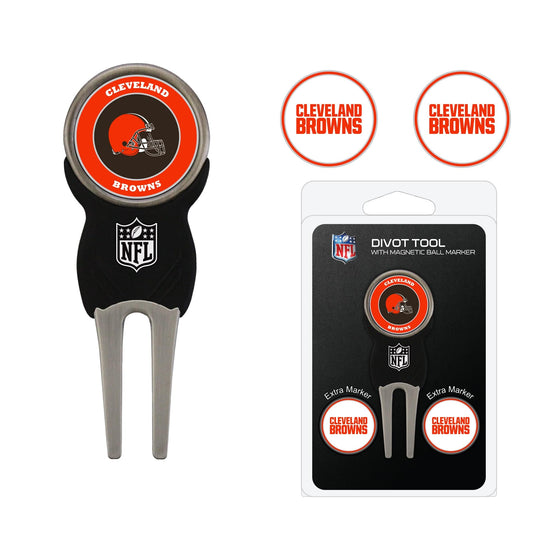 Cleveland Browns Divot Tool Pack With 3 Golf Ball Markers - 757 Sports Collectibles