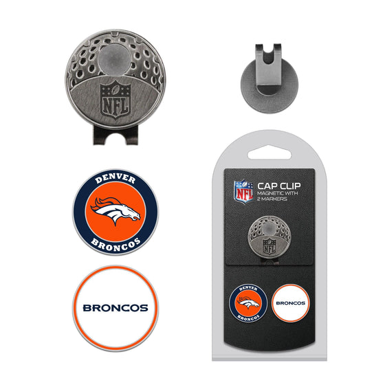 Denver Broncos Cap Clip With 2 Golf Ball Markers - 757 Sports Collectibles