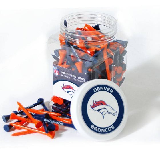 Denver Broncos Jar Of 175 Golf Tees - 757 Sports Collectibles