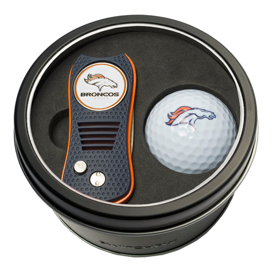 Denver Broncos Tin Set - Switchfix, Golf Ball - 757 Sports Collectibles