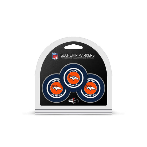 Denver Broncos 3 Pack Golf Chip Ball Markers - 757 Sports Collectibles