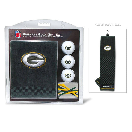 Green Bay Packers Embroidered Golf Towel, 3 Golf Ball, And Golf Tee Set - 757 Sports Collectibles