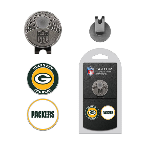 Green Bay Packers Cap Clip With 2 Golf Ball Markers - 757 Sports Collectibles