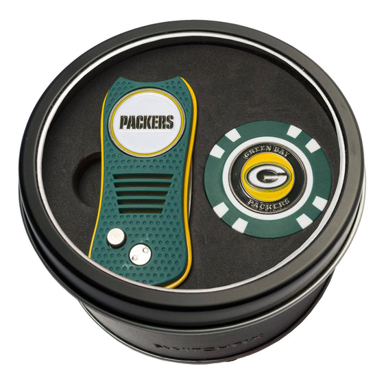 Green Bay Packers Tin Set - Switchfix, Golf Chip - 757 Sports Collectibles