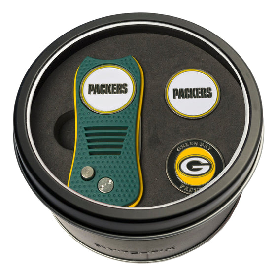 Green Bay Packers Tin Set - Switchfix, 2 Markers - 757 Sports Collectibles