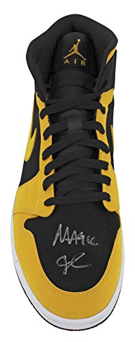 Lakers Magic Johnson Signed 2018 Nike Air Jordan 1 Mid Size 14 Shoes w/Box BAS - 757 Sports Collectibles