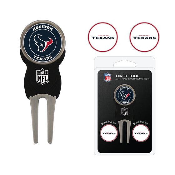 Houston Texans Divot Tool Pack With 3 Golf Ball Markers - 757 Sports Collectibles