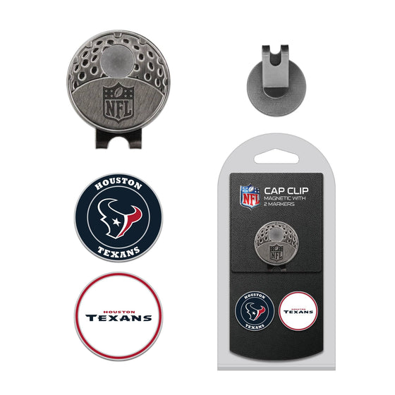 Houston Texans Cap Clip With 2 Golf Ball Markers - 757 Sports Collectibles