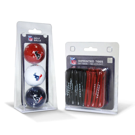 Houston Texans 3 Golf Balls And 50 Golf Tees - 757 Sports Collectibles