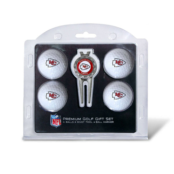 Kansas City Chiefs 4 Golf Ball And Divot Tool Set - 757 Sports Collectibles