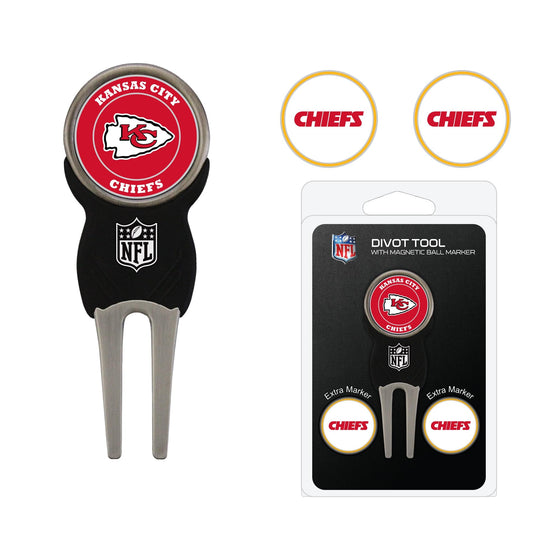 Kansas City Chiefs Divot Tool Pack With 3 Golf Ball Markers - 757 Sports Collectibles