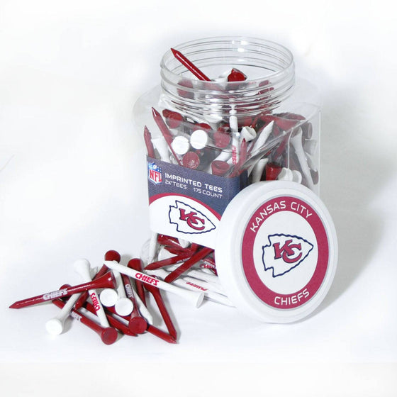 Kansas City Chiefs Jar Of 175 Golf Tees - 757 Sports Collectibles