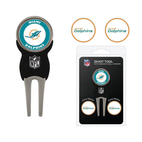 Miami Dolphins Divot Tool Pack With 3 Golf Ball Markers - 757 Sports Collectibles