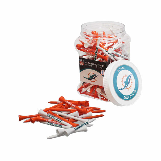 Miami Dolphins Jar Of 175 Golf Tees - 757 Sports Collectibles