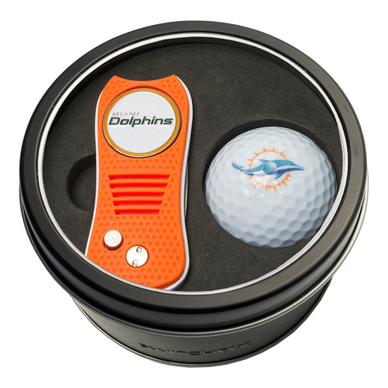 Miami Dolphins Tin Set - Switchfix, Golf Ball - 757 Sports Collectibles