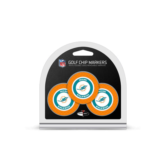 Miami Dolphins 3 Pack Golf Chip Ball Markers - 757 Sports Collectibles