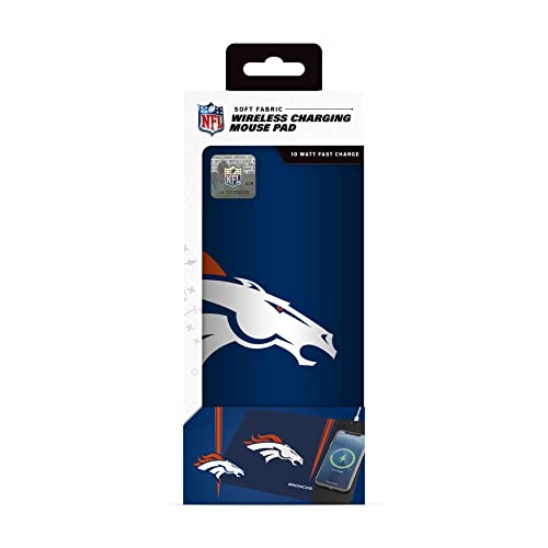 SOAR NFL Wireless Charging Mouse Pad, Denver Broncos, Team Color - 757 Sports Collectibles