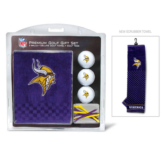 Minnesota Vikings Embroidered Golf Towel, 3 Golf Ball, And Golf Tee Set - 757 Sports Collectibles