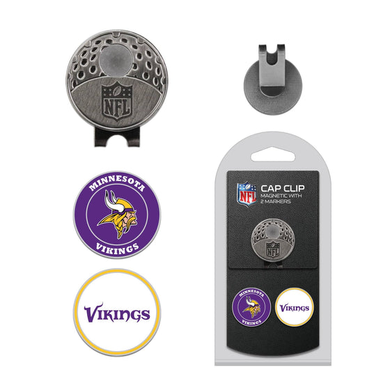 Minnesota Vikings Cap Clip With 2 Golf Ball Markers - 757 Sports Collectibles