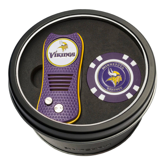 Minnesota Vikings Tin Set - Switchfix, Golf Chip - 757 Sports Collectibles