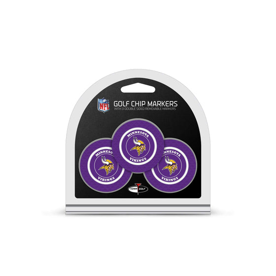 Minnesota Vikings 3 Pack Golf Chip Ball Markers - 757 Sports Collectibles