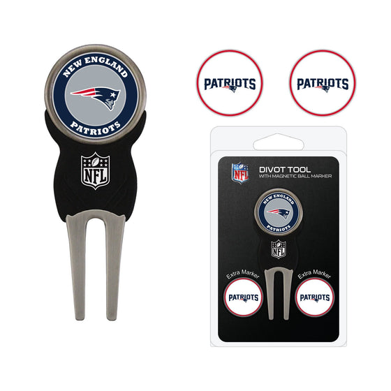 New England Patriots Divot Tool Pack With 3 Golf Ball Markers - 757 Sports Collectibles