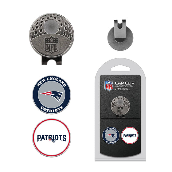 New England Patriots Cap Clip With 2 Golf Ball Markers - 757 Sports Collectibles