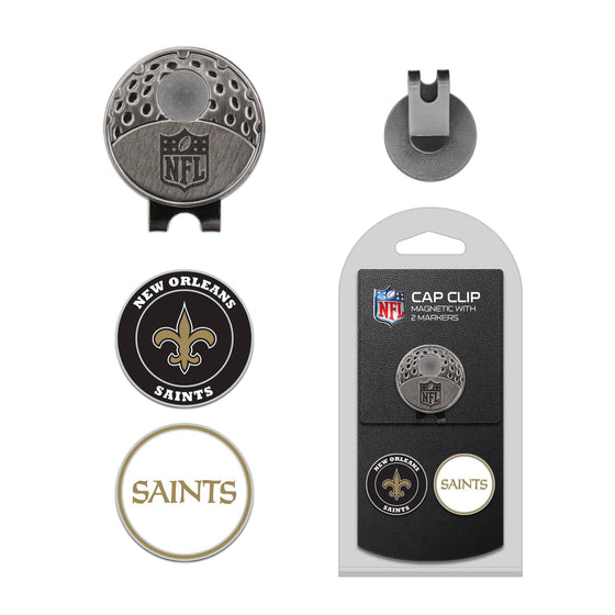 New Orleans Saints Cap Clip With 2 Golf Ball Markers - 757 Sports Collectibles