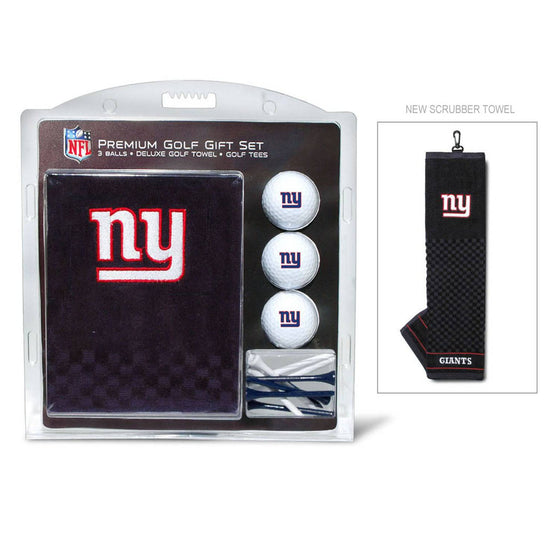 New York Giants Embroidered Golf Towel, 3 Golf Ball, And Golf Tee Set - 757 Sports Collectibles