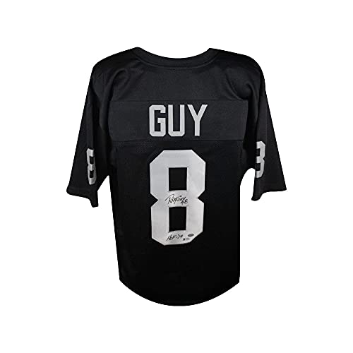 Ray Guy HOF 14 Autographed Oakland Raiders Custom Football Jersey - BAS COA - 757 Sports Collectibles