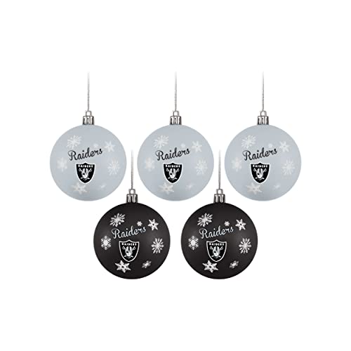 FOCO Las Vegas Raiders NFL 5 Pack Shatterproof Ball Ornament Set - 757 Sports Collectibles